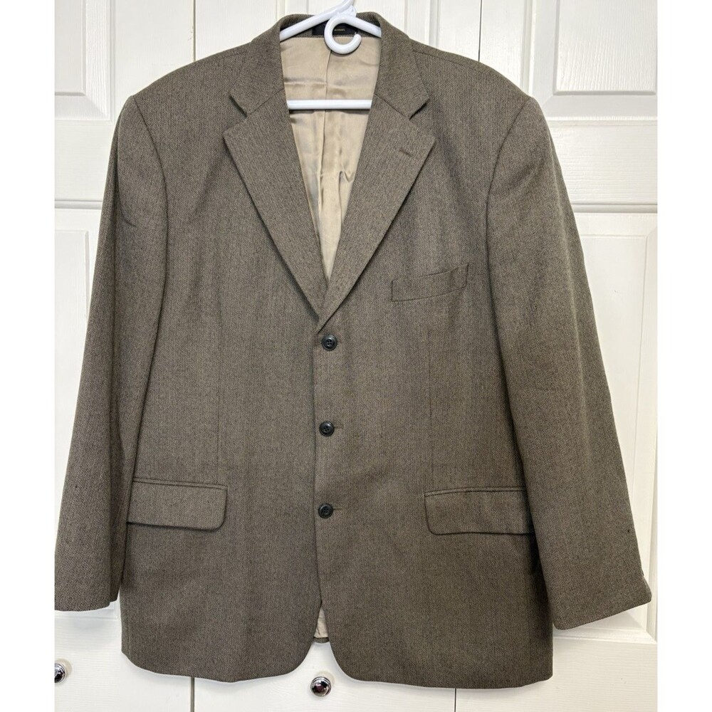 Vintage Fenzia Men's 46 Medium Blazer Brown 100% Wool  Sport Coat Made in Israel